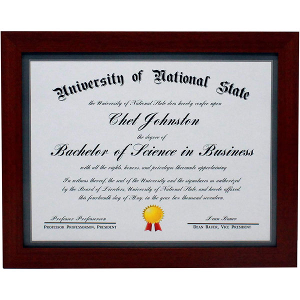 22mm Plain Black Certificate Frames with Single or Double Mount 