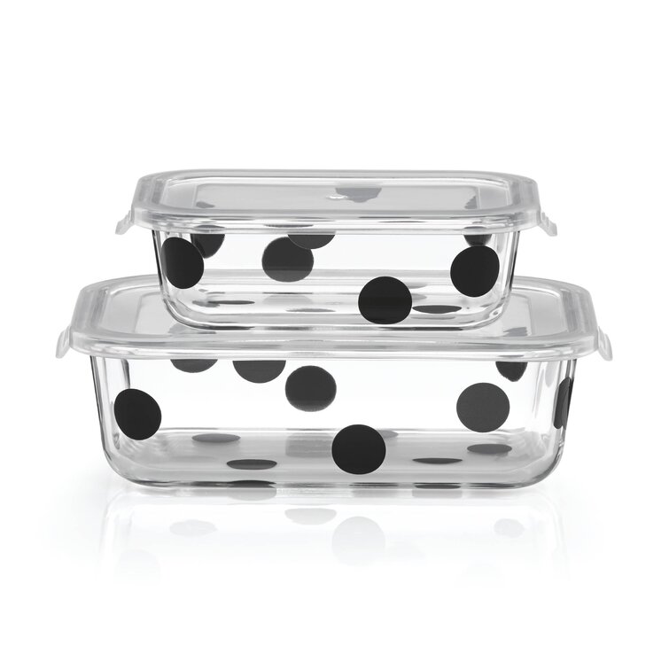 kate spade new york All in Good Taste Deco Dot Rectangular Food Storage  Containers, Set of 2 & Reviews | Perigold