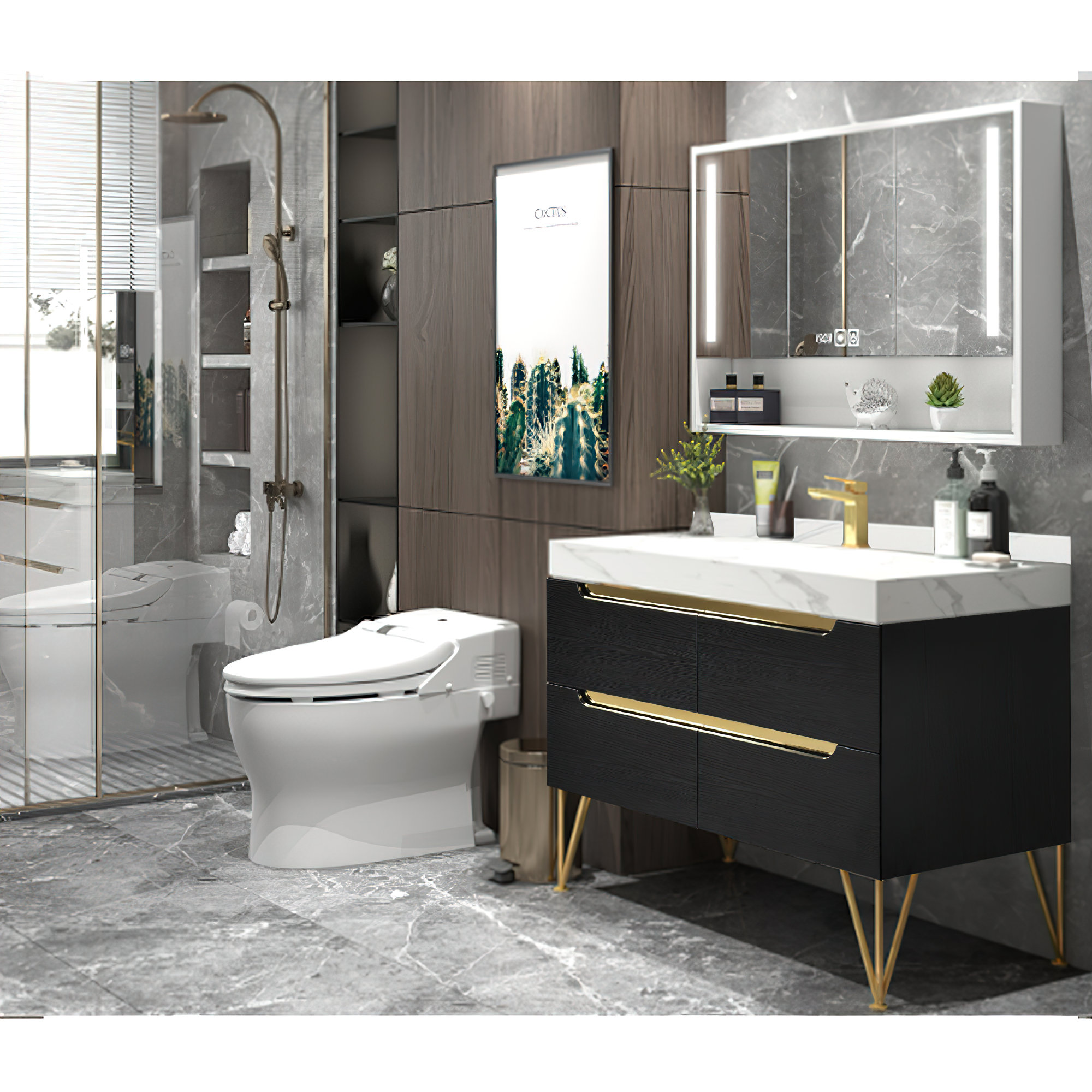Mercer41 Ledina 39.4'' Freestanding Single Bathroom Vanity with