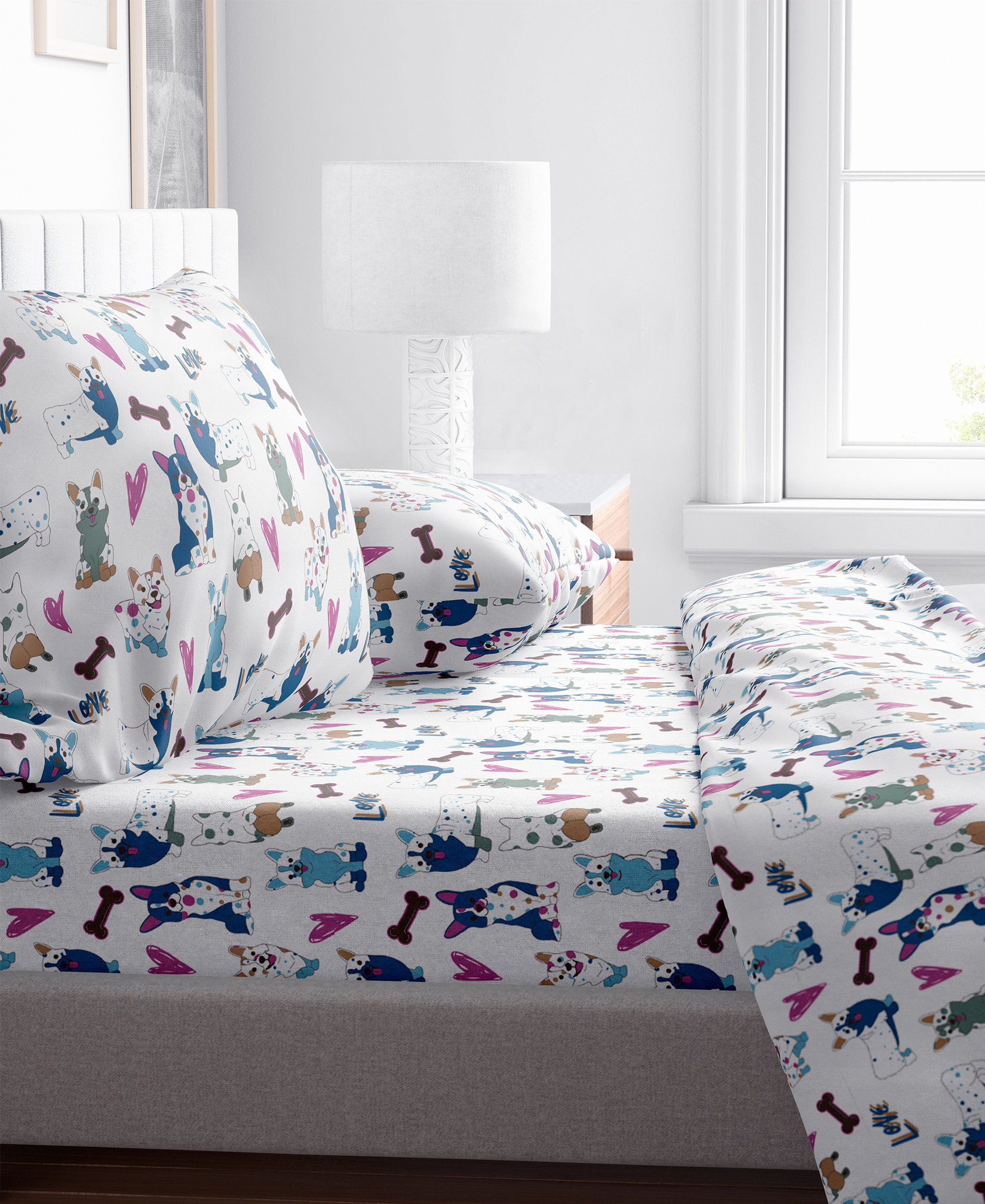 dog themed flannel sheets