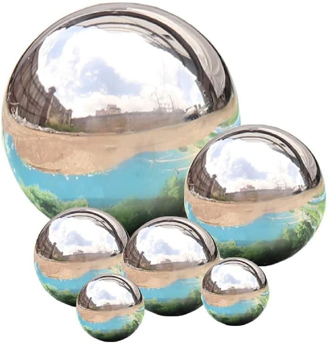 6-14inch Durable Stainless Steel Gazing Ball Gazing Mirror Ball,Gazing Globe Mirror Ball for Garden Home Ornament 