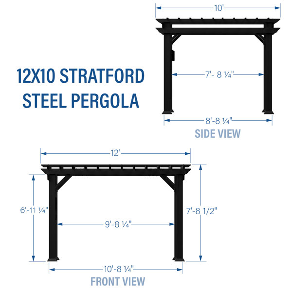 Backyard Discovery 12 ft. x 10 ft. Steel Traditional Pergola