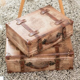 Details about   Brown Fabric Suitcase Side Table With Open Top For Storage 