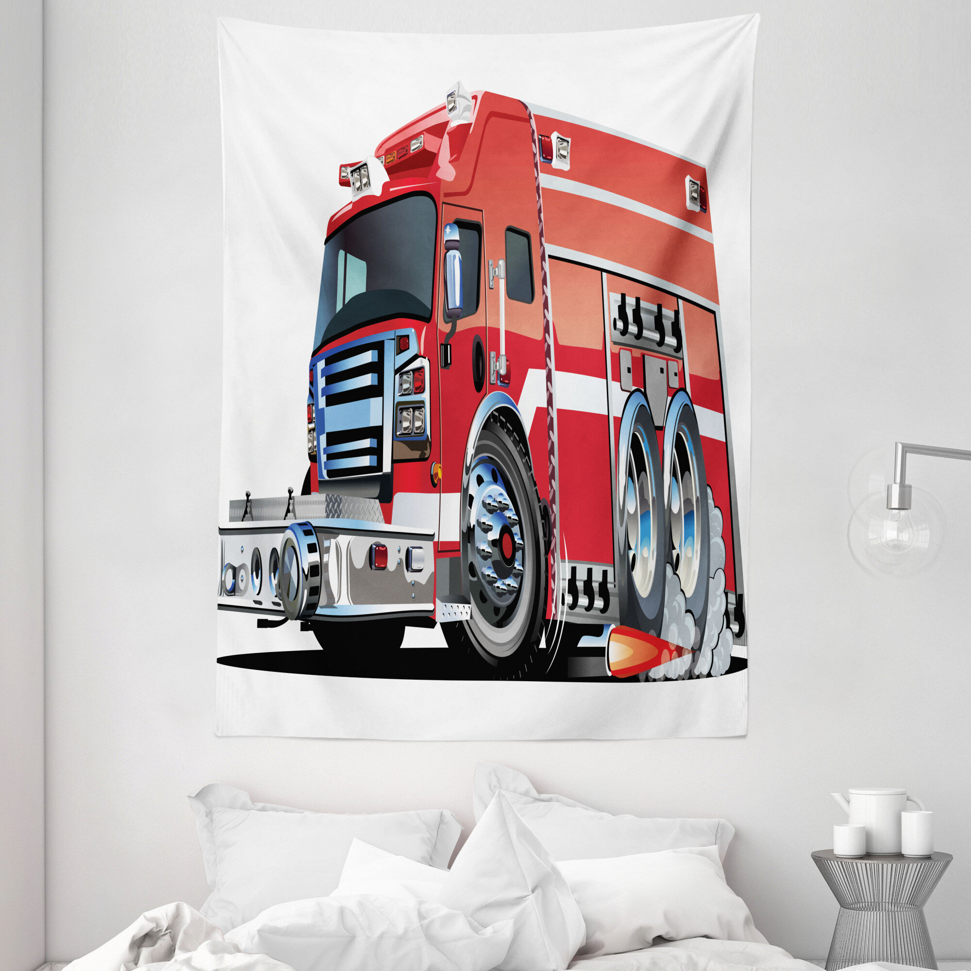 East Urban Home Ambesonne Cars Tapestry, Big Truck Emergency Equipments  Universal Safety Rescue Team Engine Cartoon, Wall Hanging For Bedroom  Living Room Dorm Decor - Wayfair Canada