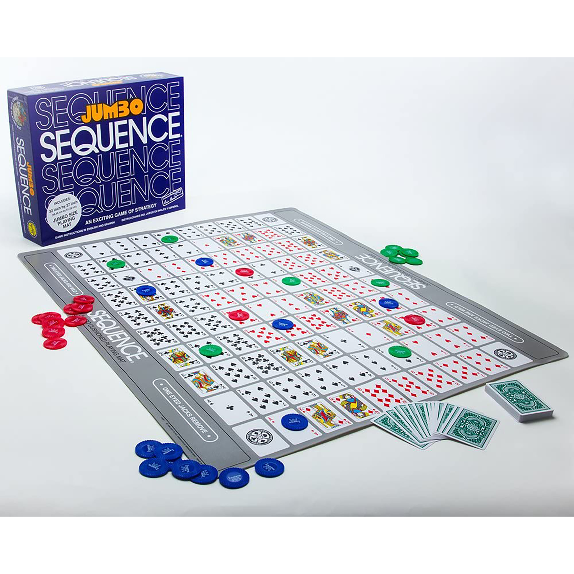 Goliath Group JAX Sequence Jumbo Edition with Deluxe Playing Mat, 104  Cards, And 150 Chips | Wayfair