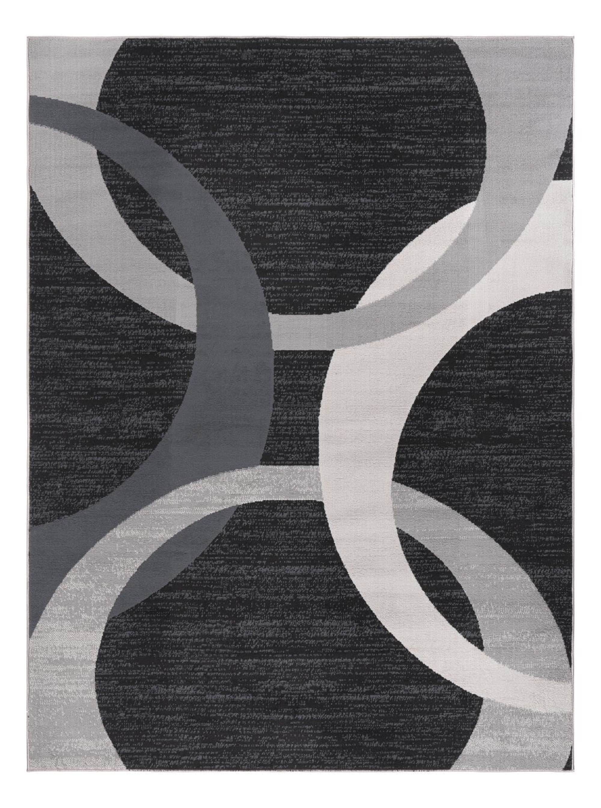 Ivy Bronx Lela Collection Charcoal, Grey, And Black Geometric Polyester