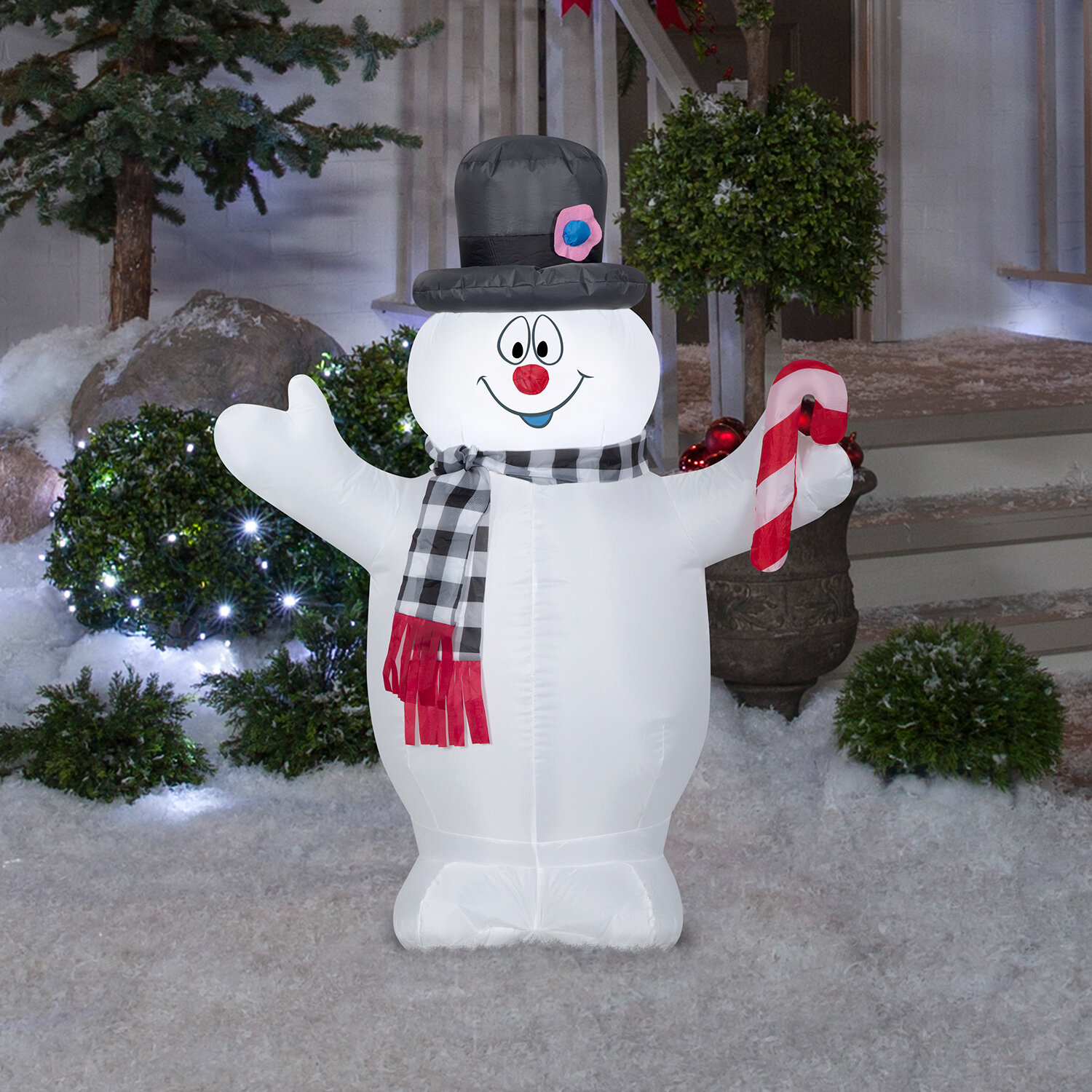 Christmas Airblown Inflatable Happy 12' Snowman Outdoor Light Up Yard Decoration 