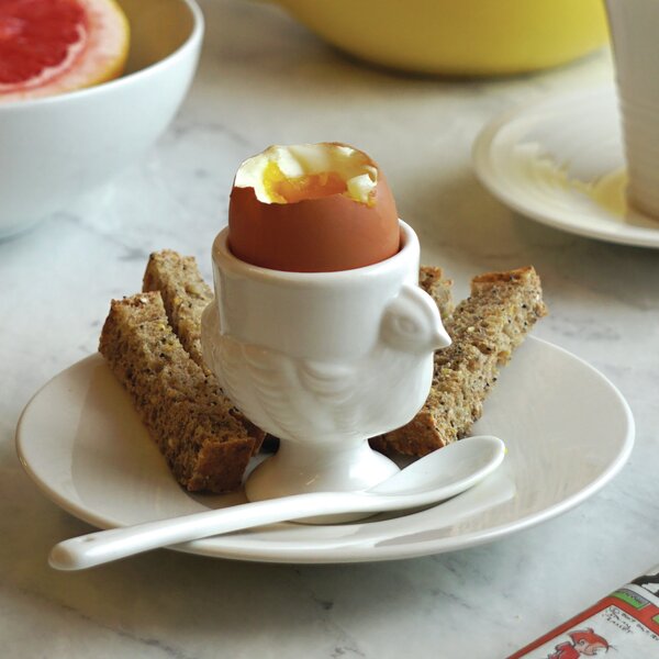 Egg Cup Cups Set White Porcelain Hard Soft Boiled Breakfast Crockery x2 
