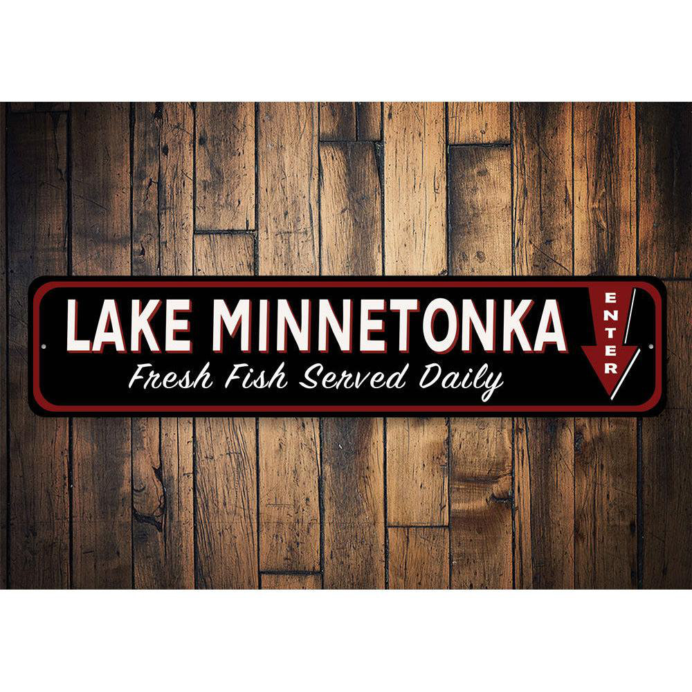 Lizton Sign Shop, Inc Fresh Fish Lake Aluminum Sign Wayfair