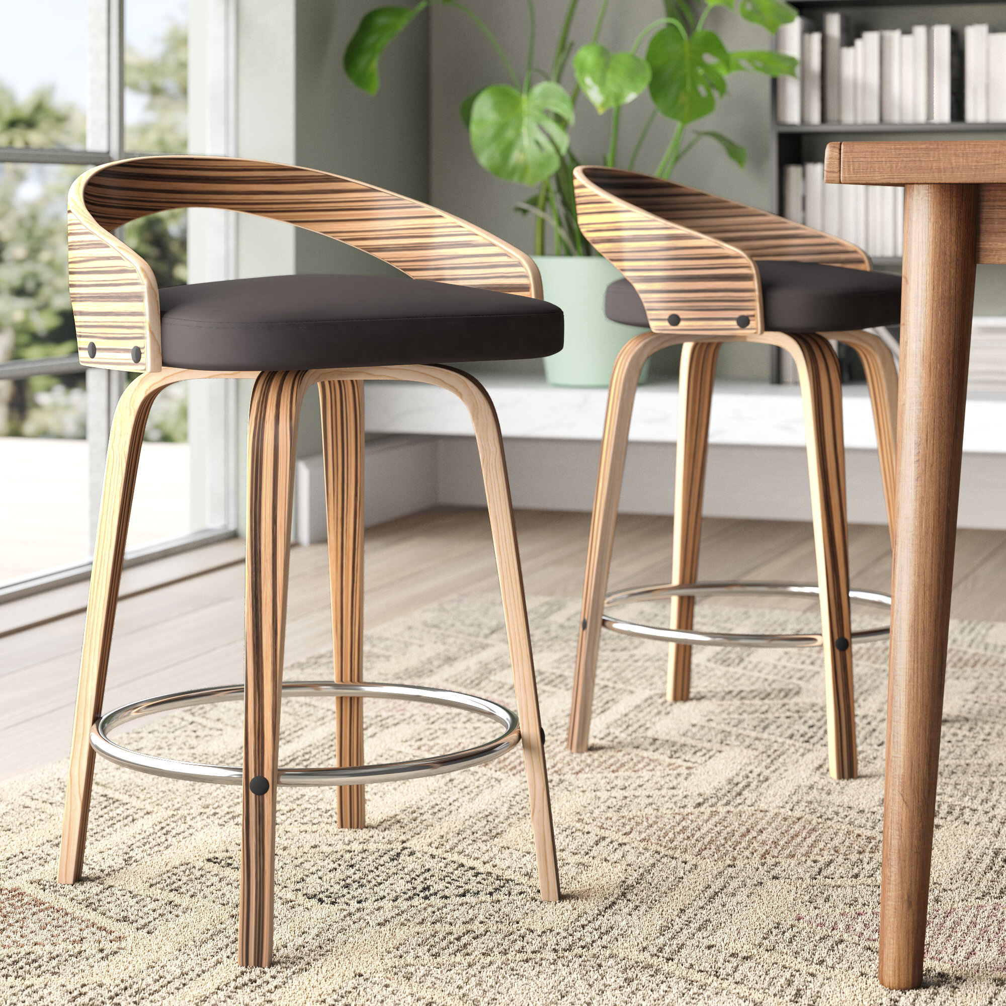 Wade Logan® Bibler Swivel Counter & Bar Stool & Reviews Wayfair
