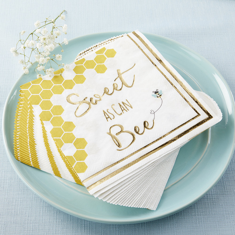 Kate Aspen Sweet As Can Bee Decorative Paper Baby Shower Napkins (Set