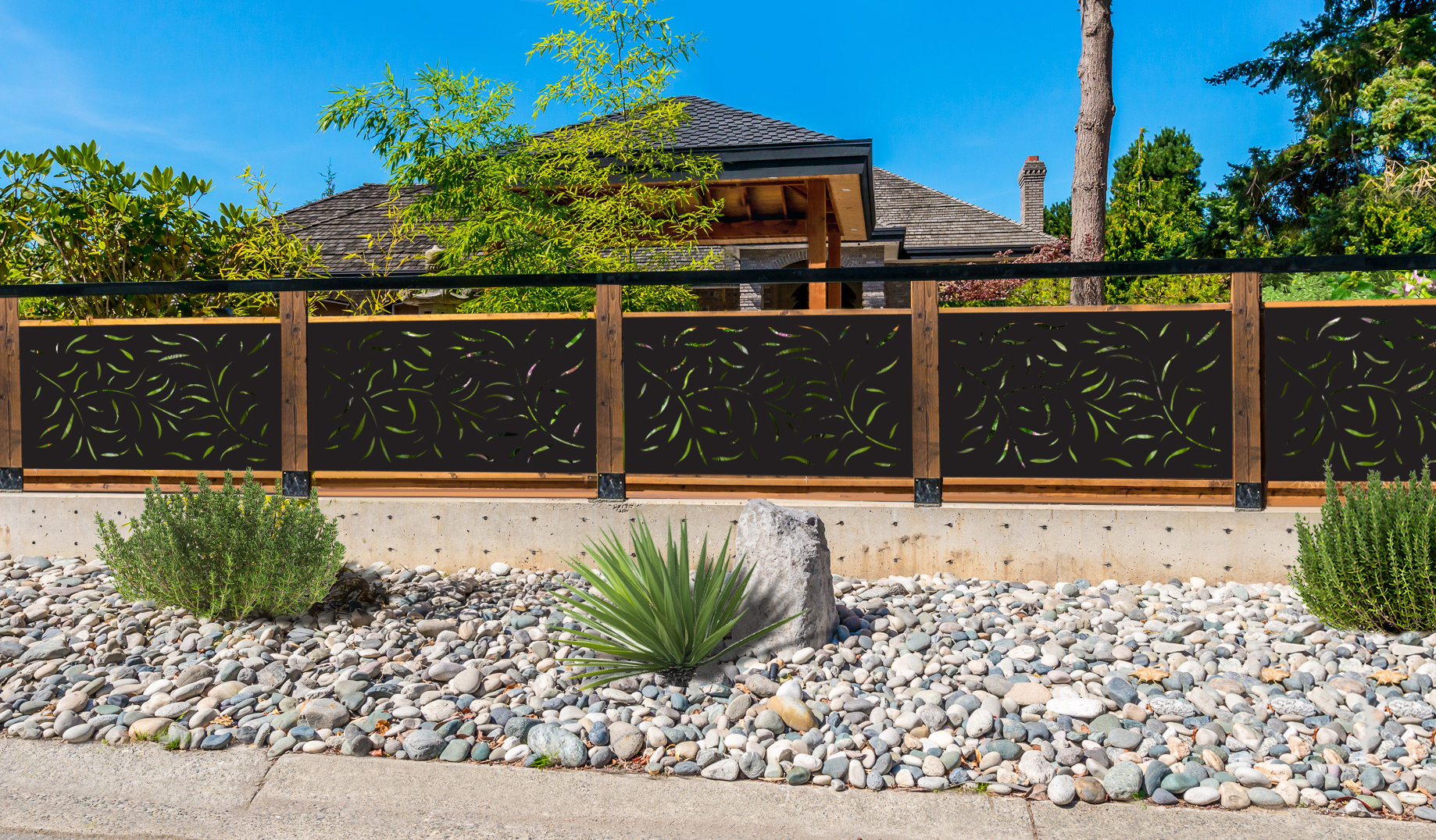 DESIGNVU 5 ft. H x 3 ft. W Willow Decorative Composite Privacy Screen