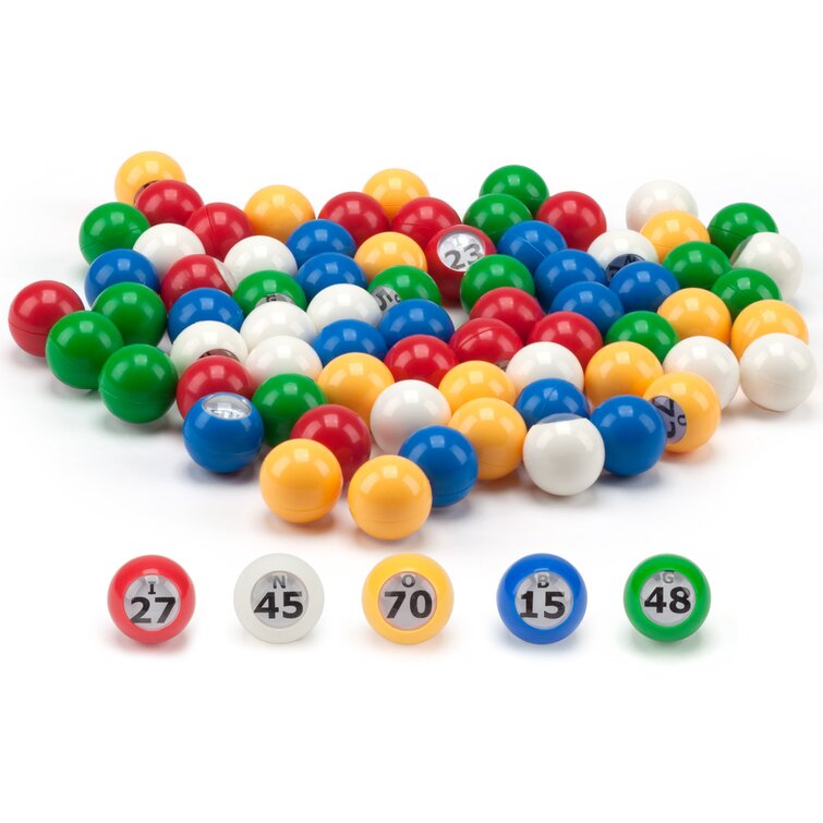 Multi-Colored Plastic E-Z Read Bingo Balls 7/8 