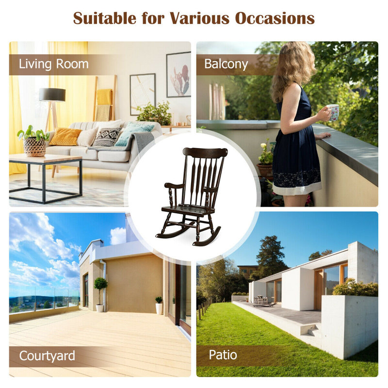 Alcott Hill® Rockhampton Solid Wood Rocking Chair & Reviews | Wayfair