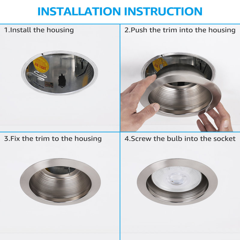 TORCHSTAR 6 Inch Metal Recessed Light Trim | Wayfair