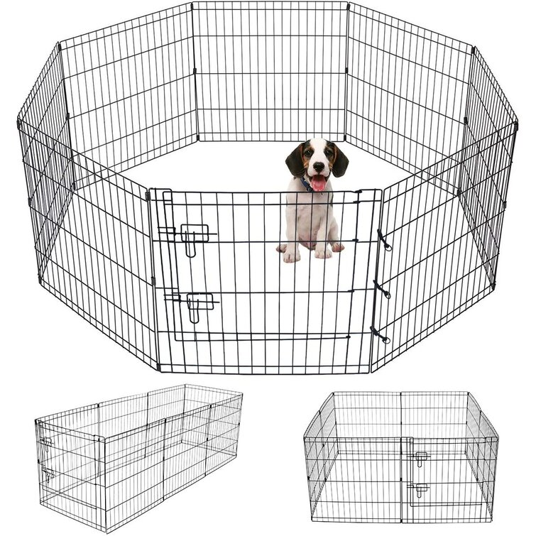 Pet Cage Metal Playpen 8 Panel Dog Cat Rabbit Play Pen Wire Run Fence Enclosures 