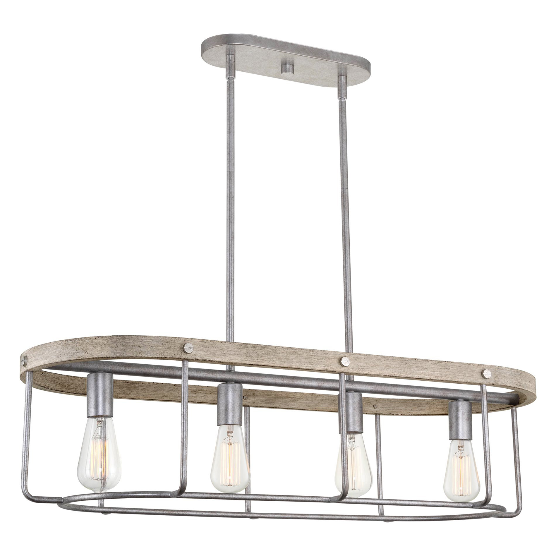 Linear Oval Metal Frame, Bleached Oak 