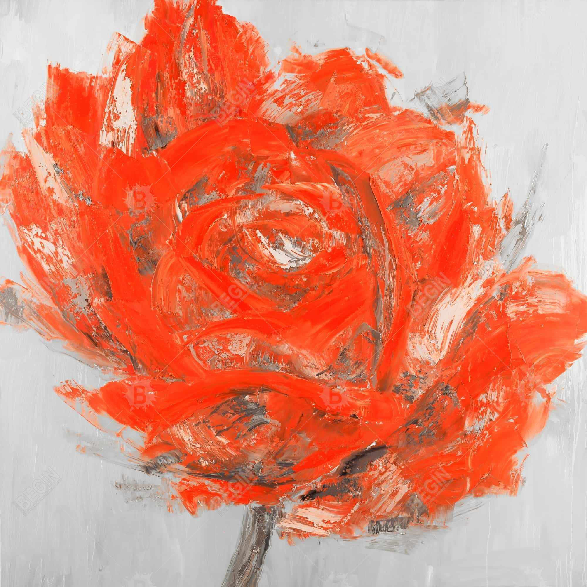 Begin Edition International Inc. Abstract Red Flower Floral Square Euro