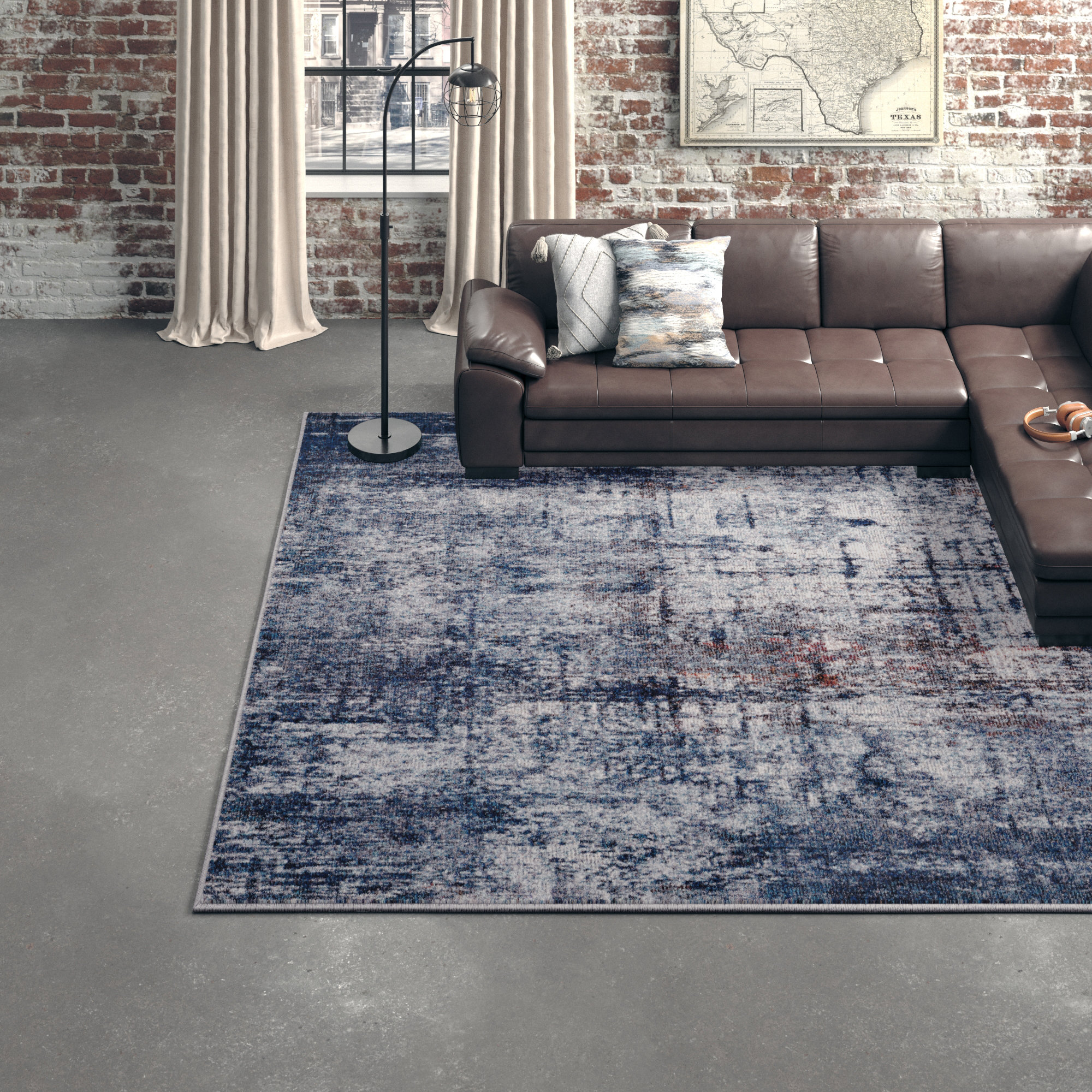 Steelside™ Haddon Abstract Blue/Brown Area Rug Wayfair