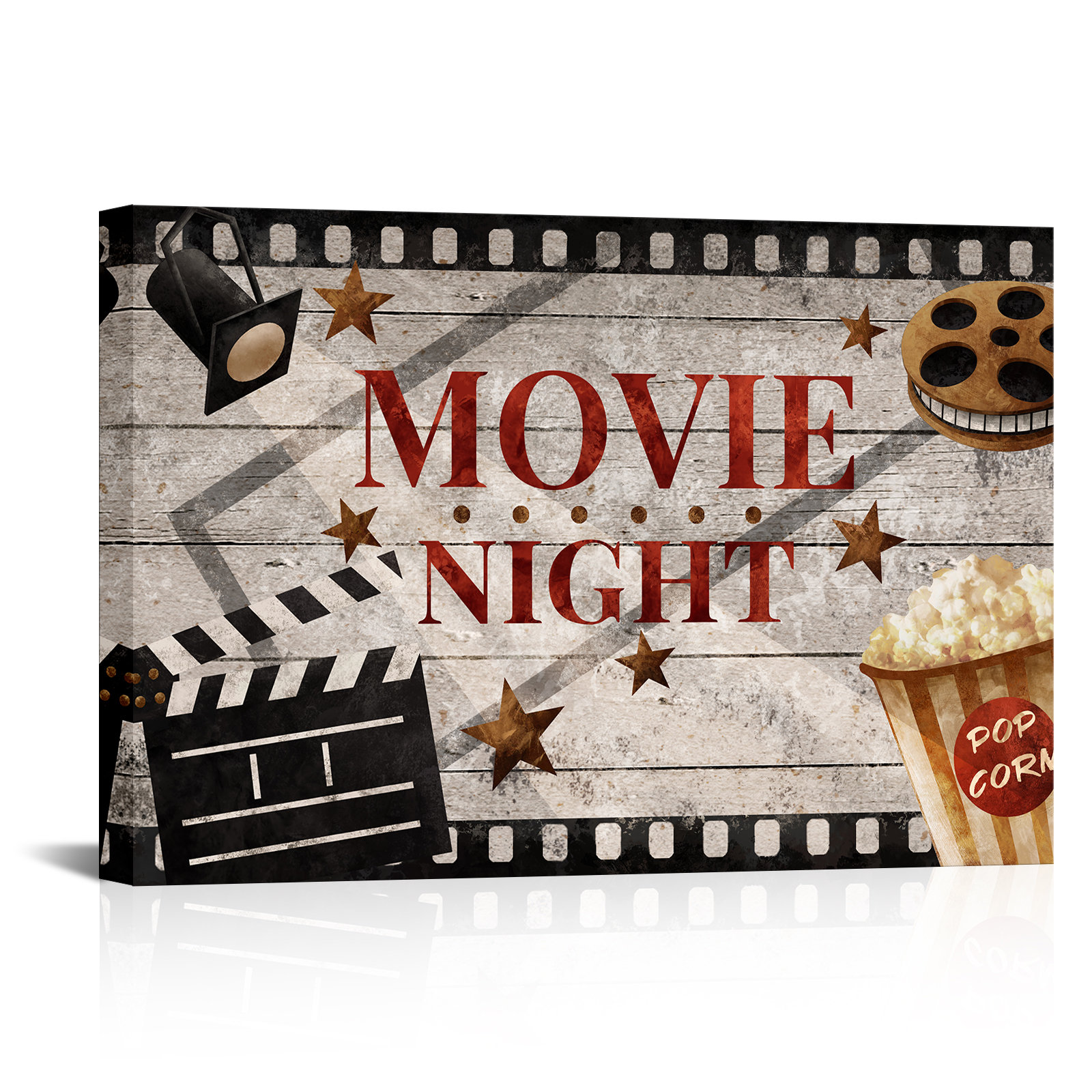 Trinx Home Theater Movie Room Decor Canvas Wall Art Movie Night Wall