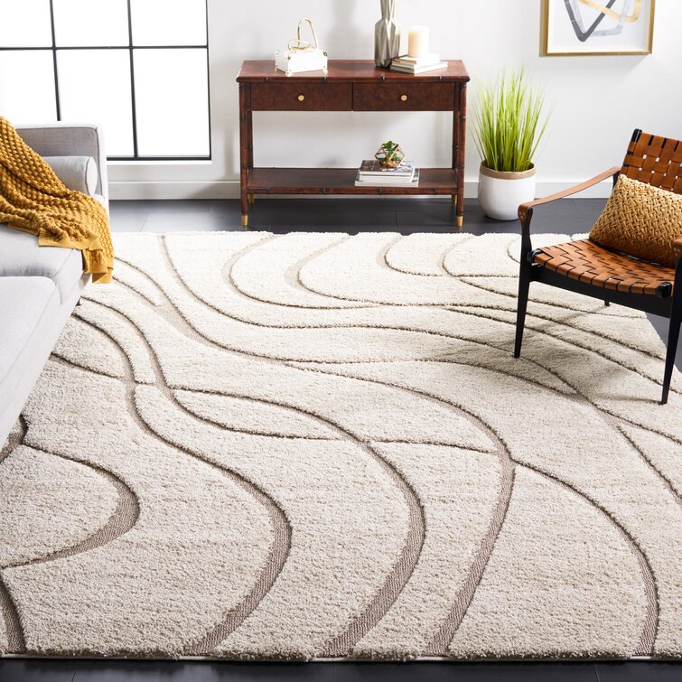 Soft Brown Shaggy Rug Cuddly High Pile Mat Beige New Modern High Quality Carpet 