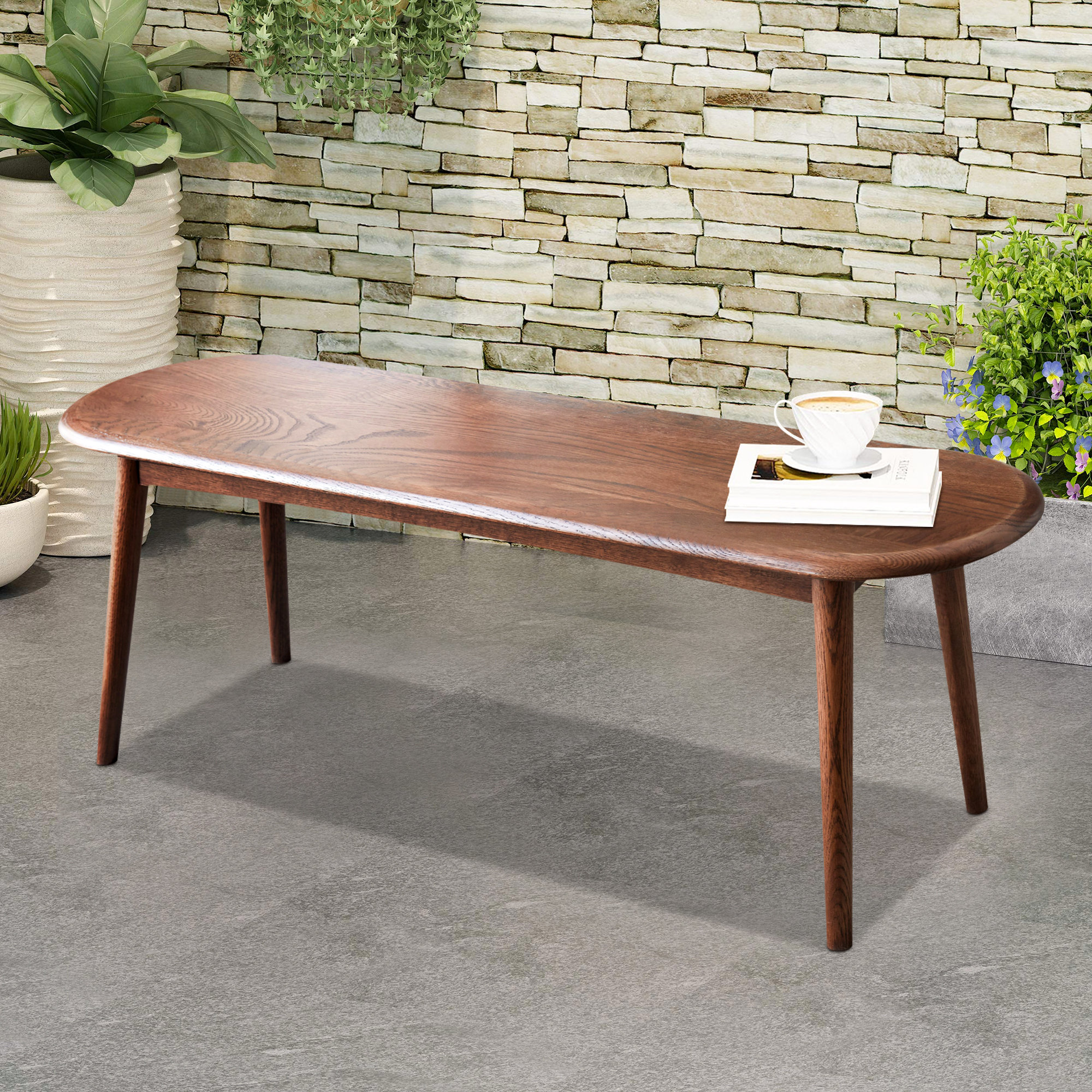 Oliver Rustic Farmhouse Bench, Natural Wood Accent Bench, Classic Dining Bench, Bed Bench