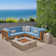 Ajanai Solid Wood 4 - Person Seating Group with Cushions