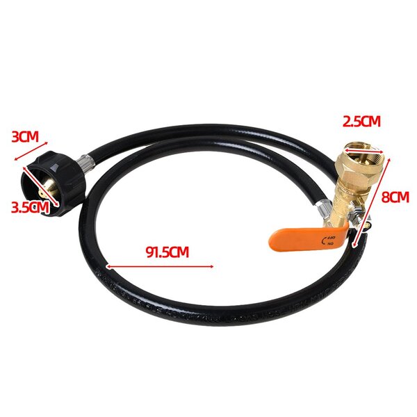 Details about   36" Propane Refill Adapter Hose 350PSI High Pressure QCC1 Inlet w/ Control Valve 