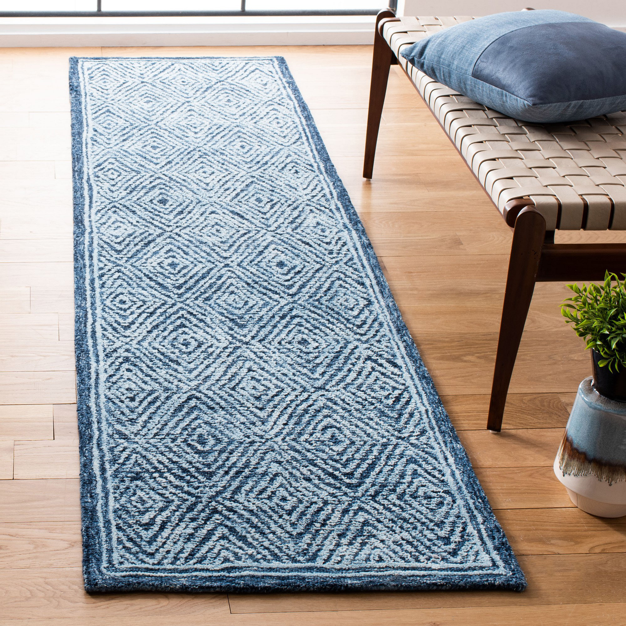 Latitude Run® Angellique Handmade Tufted Wool Navy Area Rug & Reviews