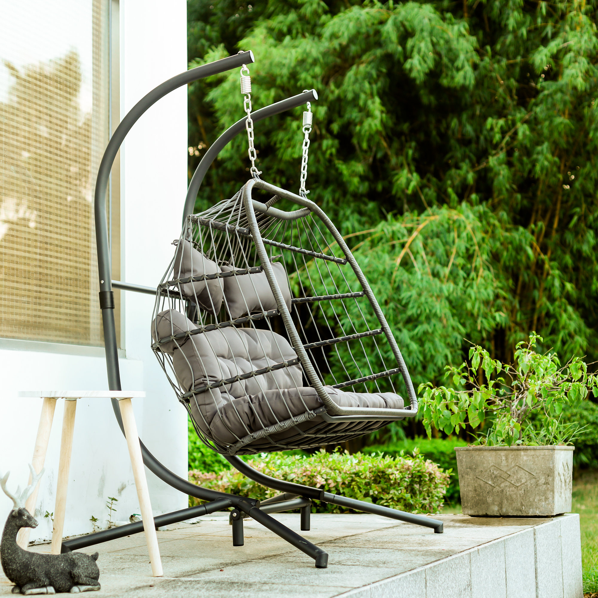 Sandraic Double Swing Chair with Stand Wayfair
