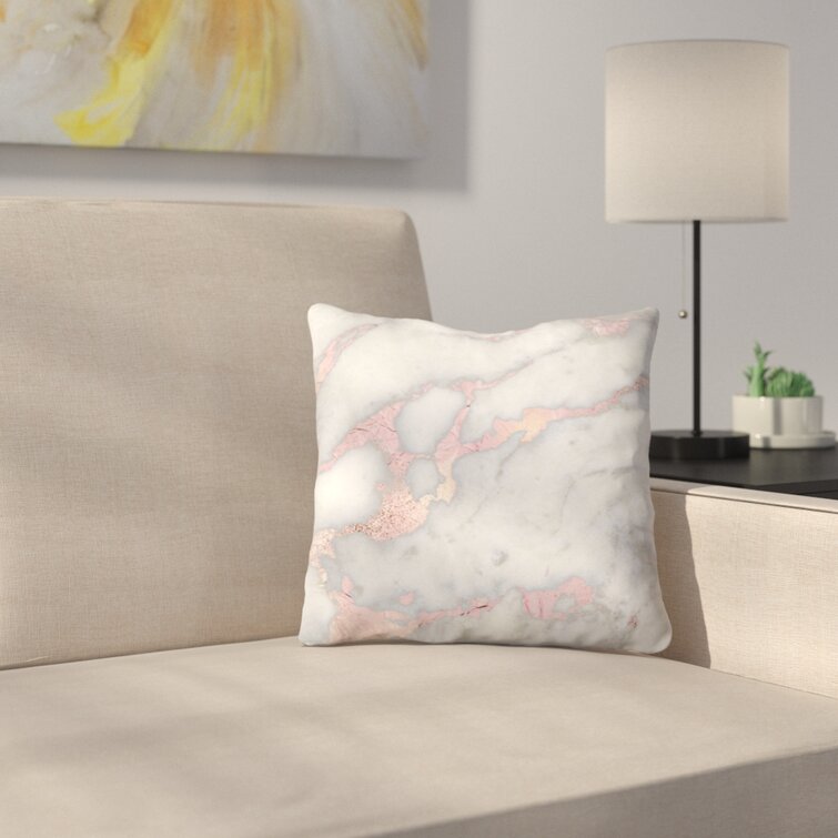 East Urban Home Metal Foil on Marble Throw Pillow | Wayfair