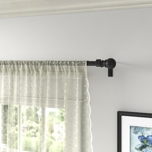Window Curtain Rod Window Treatment Rod Set Apply to Bathroom Kitchen Bedroom Window 28 to 48 Inch Single Curtain Rod with Round Cage Finals Champagne 