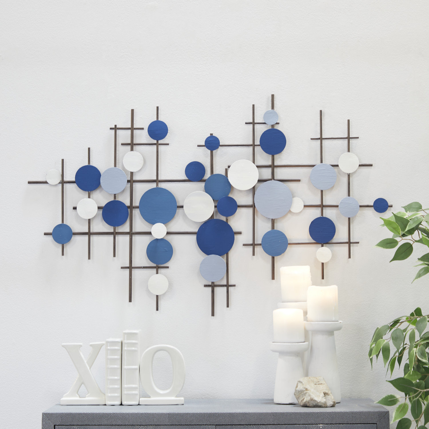 CosmoLiving by Cosmopolitan Contemporary Metal Geometric Wall Décor