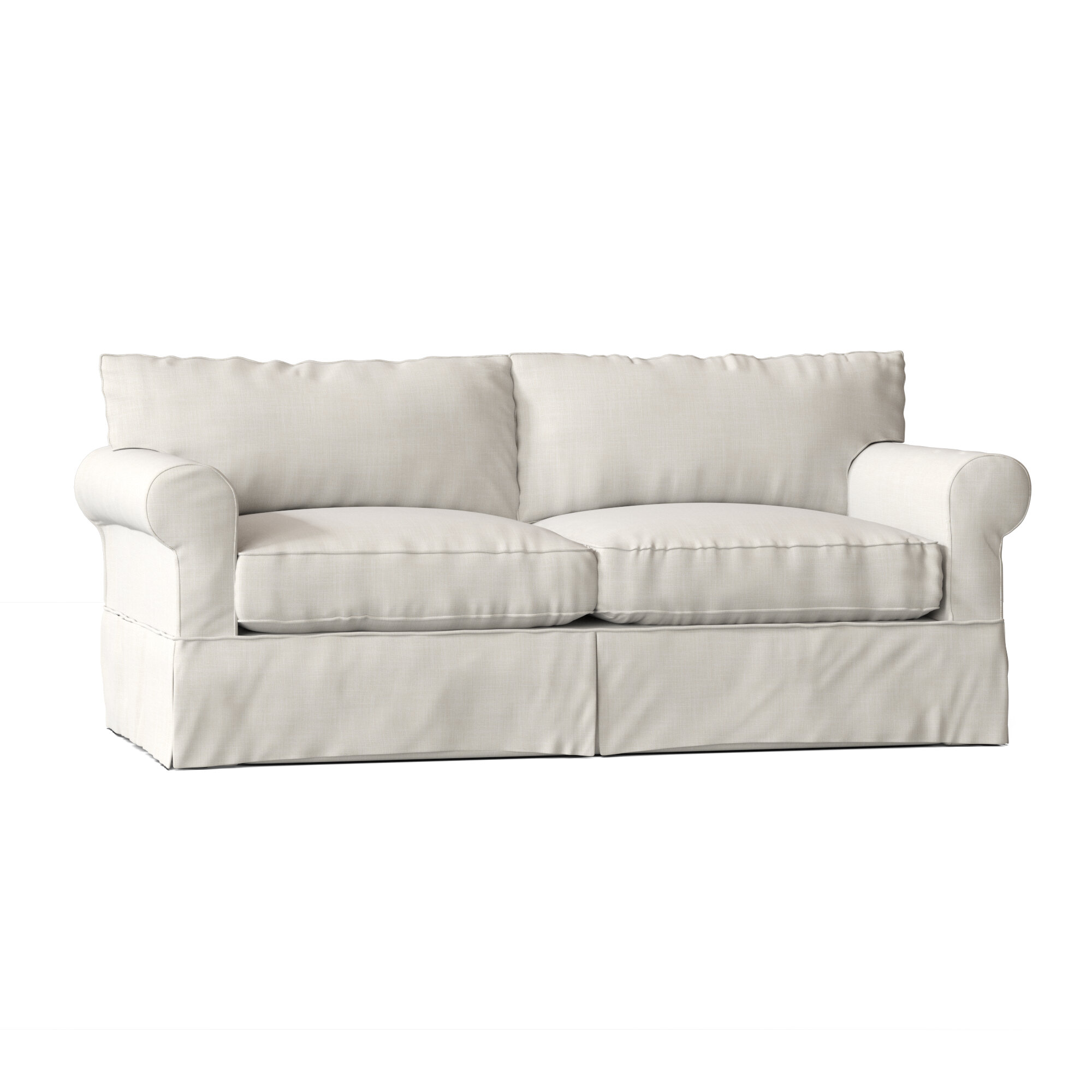 Amari 84” Rolled Arm Slipcovered Sofa with Reversible Cushions