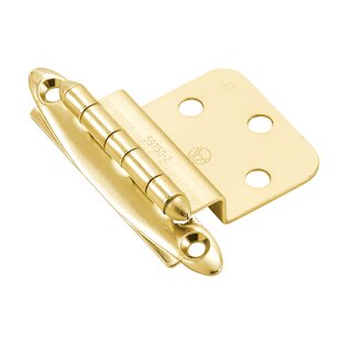 2 Pieces 1 Pair Cabinet Door Hinges Polished Brass Full Wrap Self Closing 