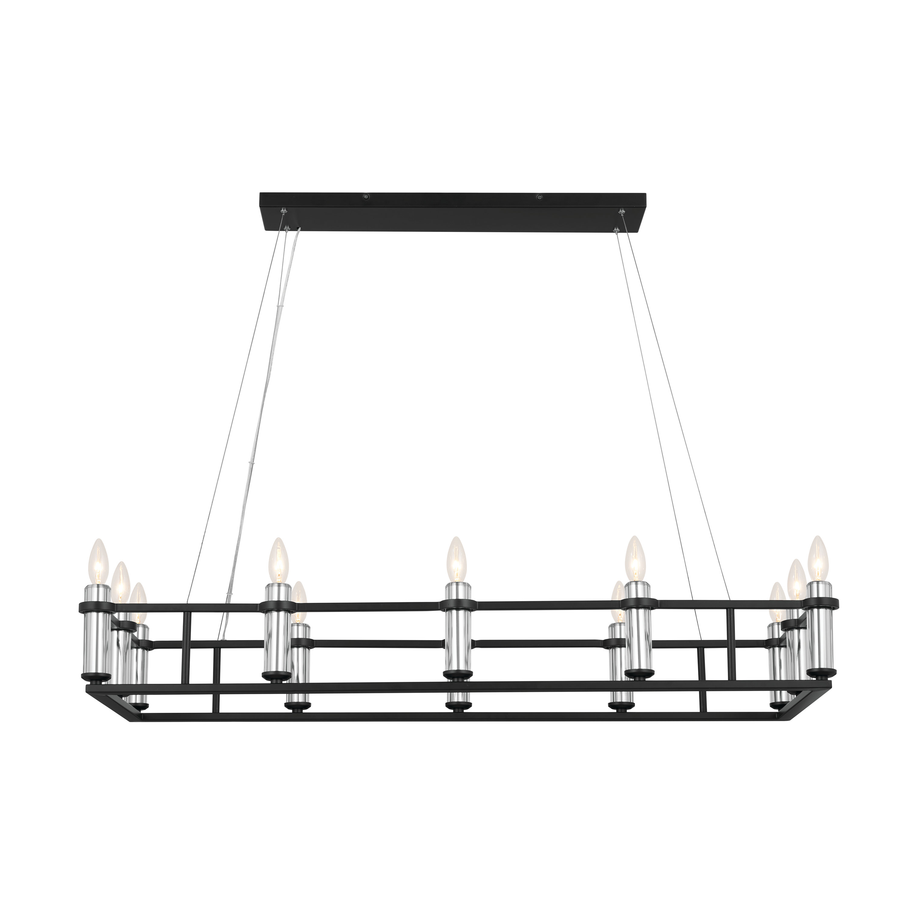 Orren Ellis Zalya 6 Light Steel Dimmable Kitchen Island Square
