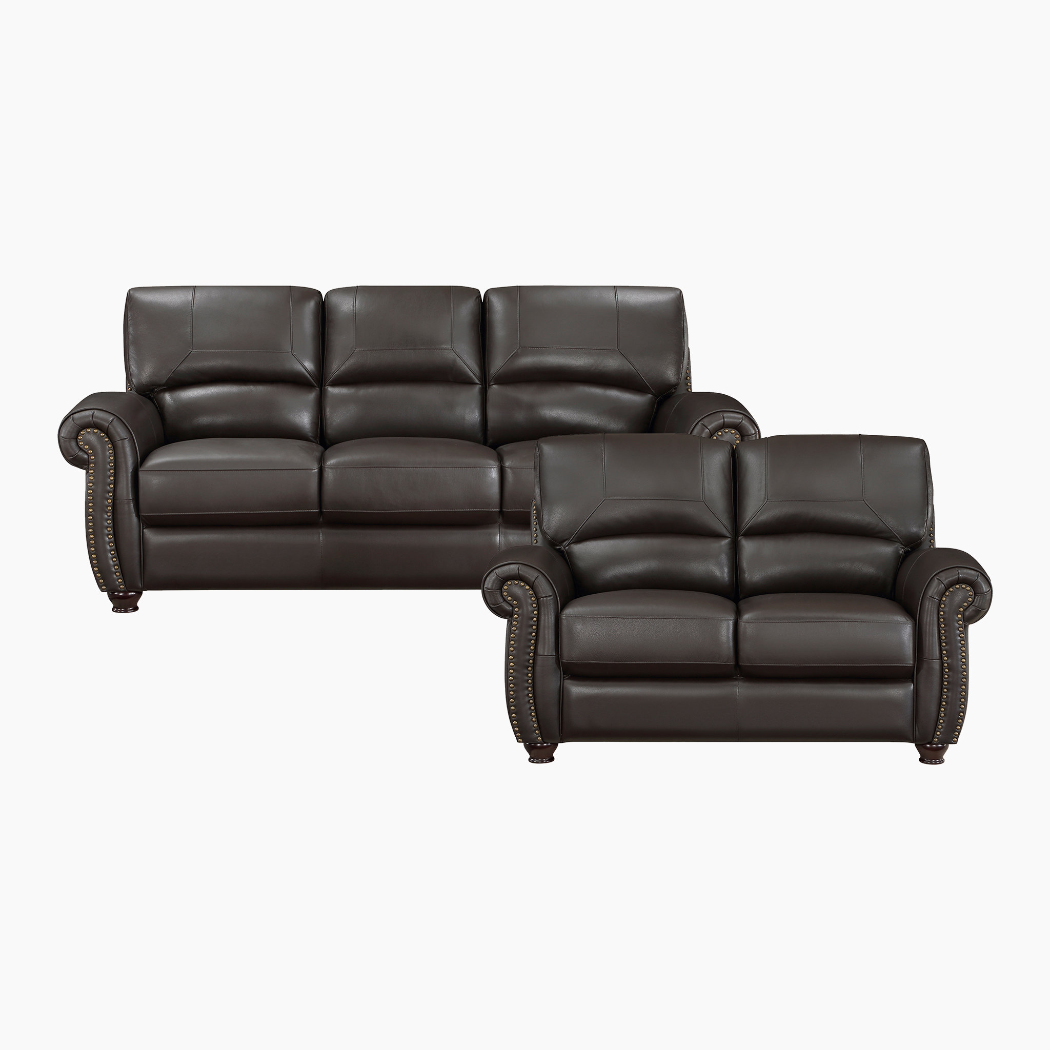 Darby Home Co Neoga 2 Piece Leather Match Living Room Set Wayfair