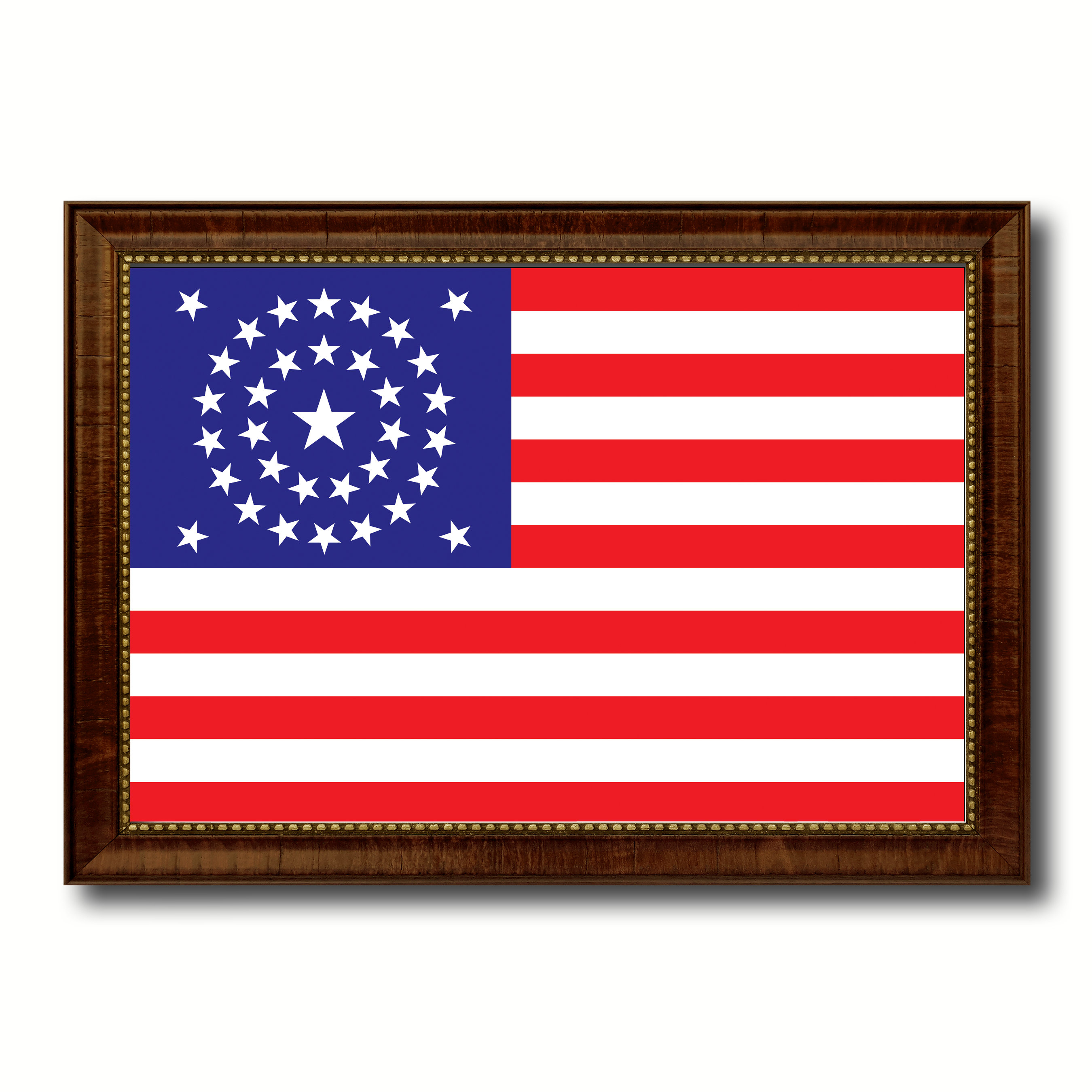Williston Forge Civil War 34 Stars Military Flag Picture Frame Print 