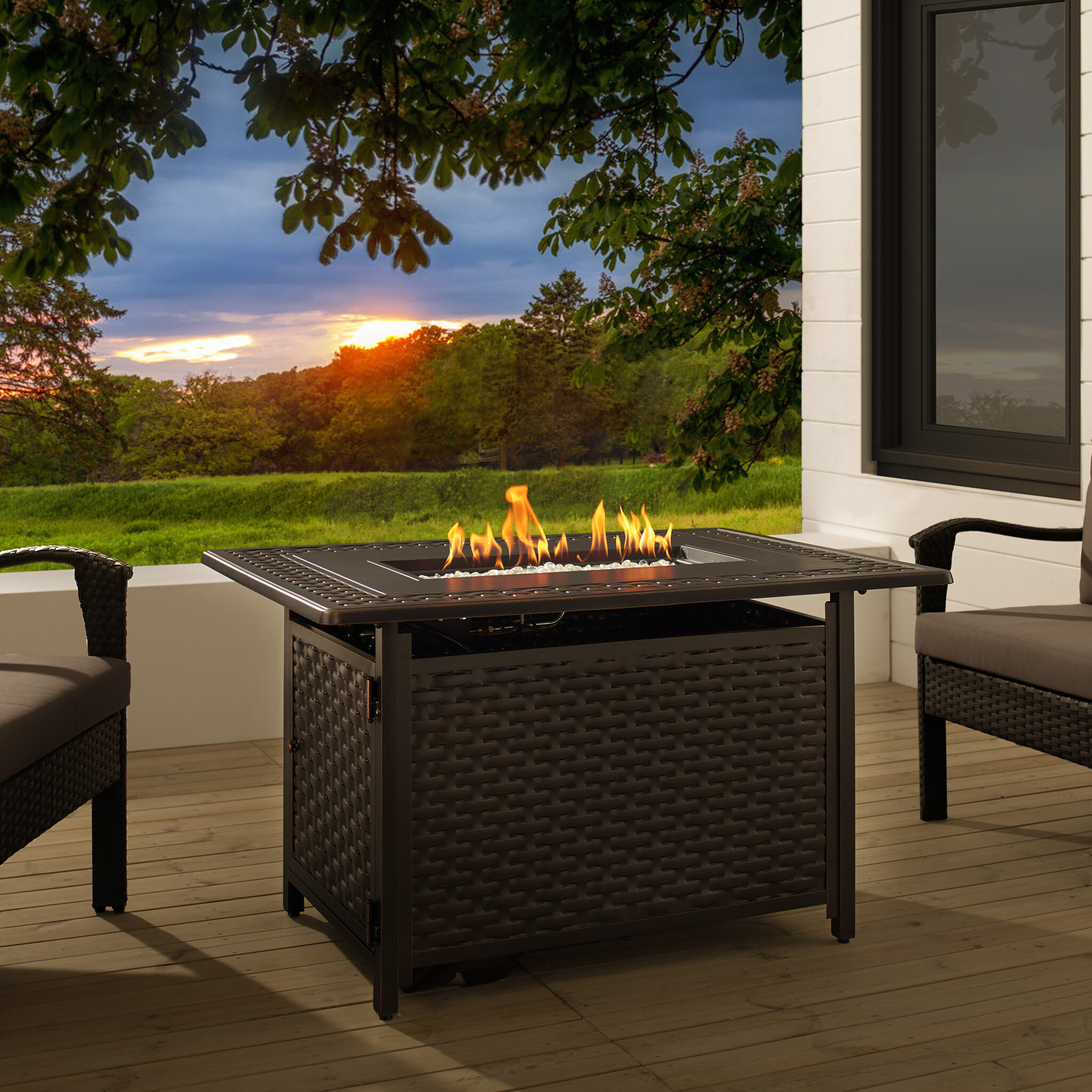 built in outdoor propane fire pit