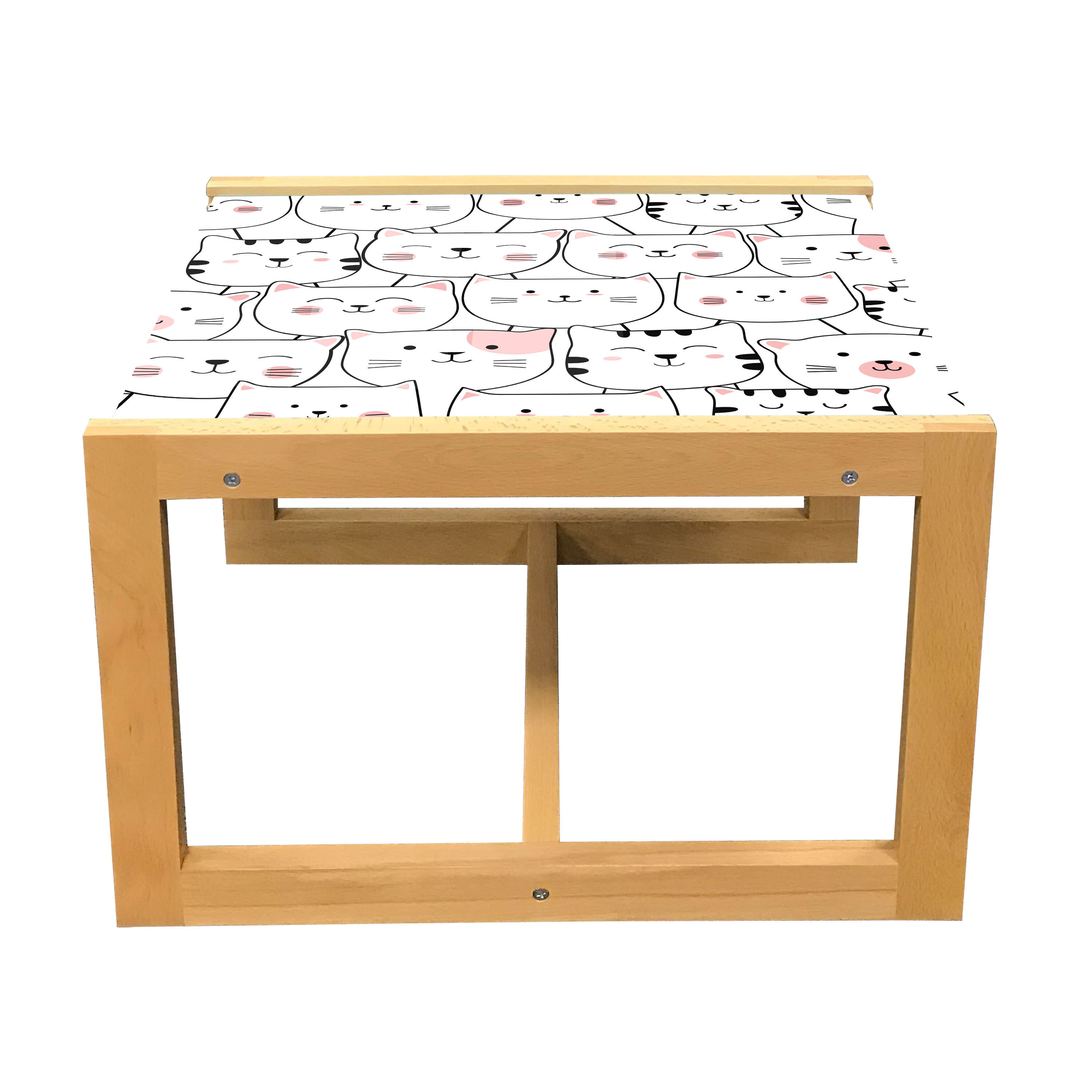 East Urban Home Cats Coffee Table, Funny Kittens Smiling Cheerful Pets