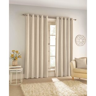 EYELET RING TOP CHENILLE SUEDE LOOK LOGAN PLAIN BLOCKOUT CURTAINS THERMAL LINED 