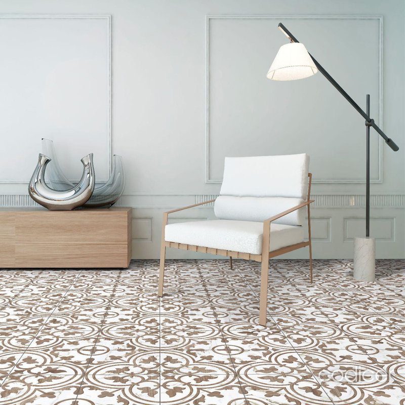 Merola Tile Llama Arte Loire 10" x 10" Porcelain Patterned Wall & Floor ...