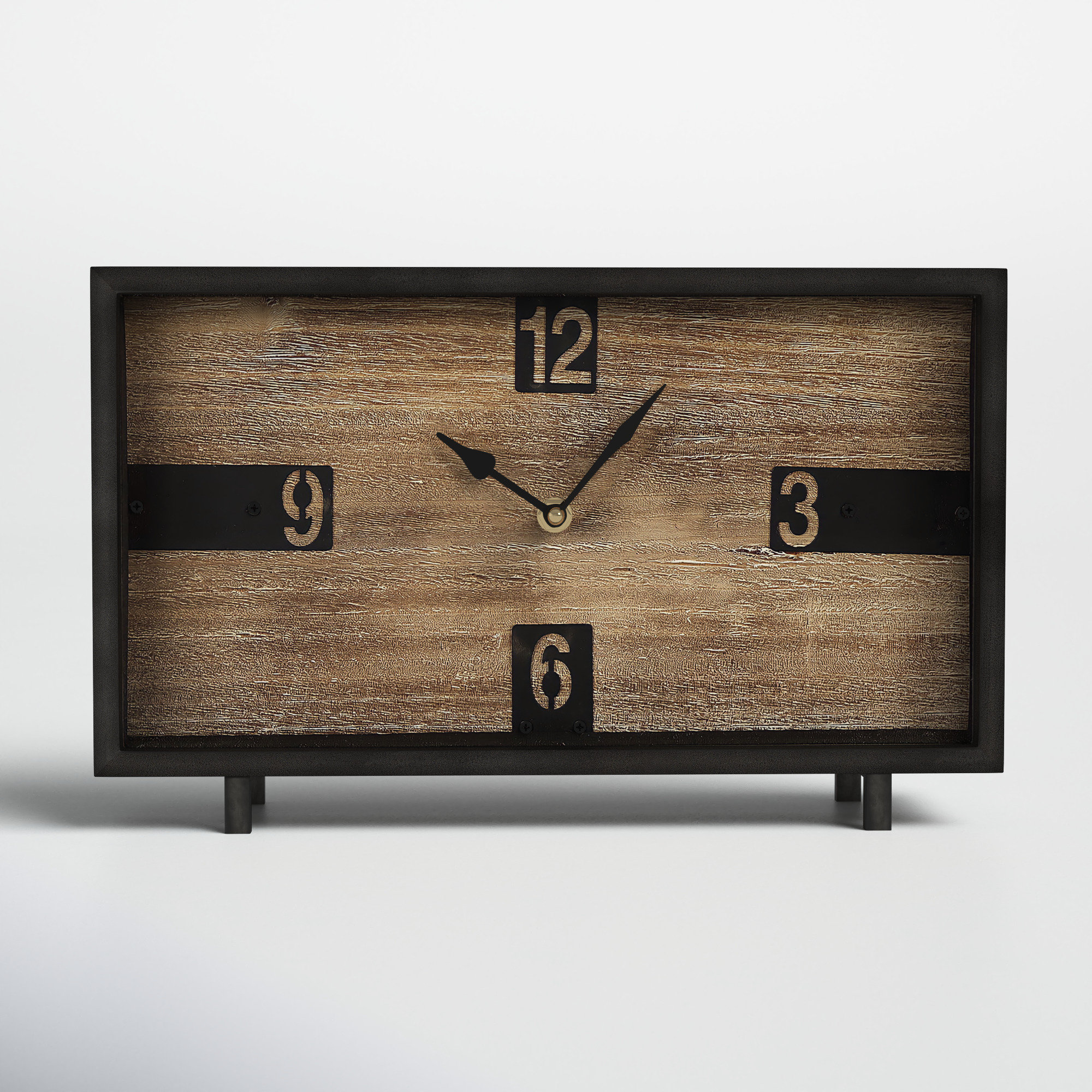 Joss & Main Octavie 13.0L X 4.5W X 8.1H Black Metal And Wood ...