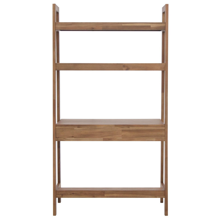 Henley Newton Brown Wall Desk with Drawer and Open Storage