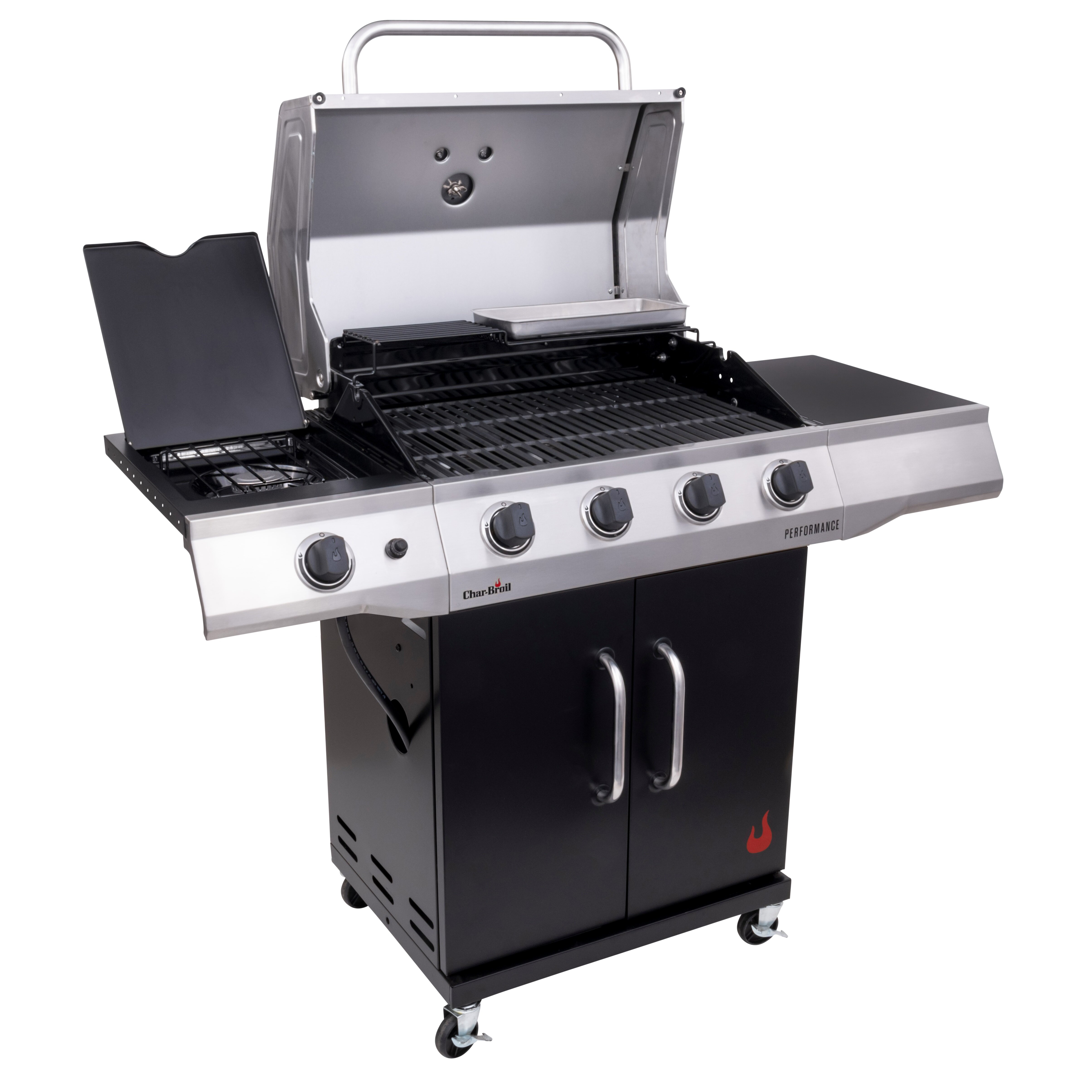 CharBroil Char-Broil 4 - Burner Free Standing Liquid Propane BTU Gas Grill with Side Burner and Cabinet & Reviews |