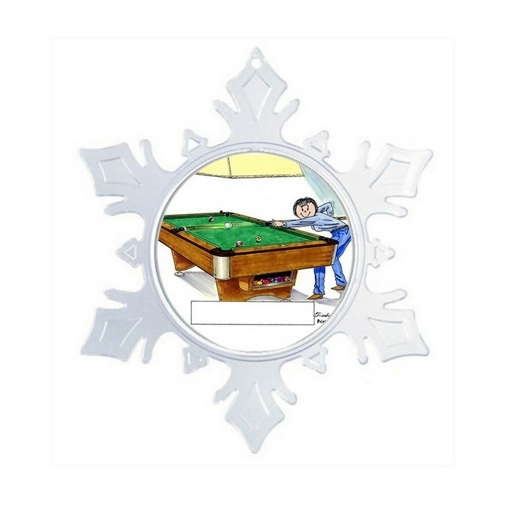 The Holiday Aisle® Personalized Friendly Folks Cartoon Snowflake Billiards,  Pool Player Christmas Holiday Shaped Ornament | Wayfair
