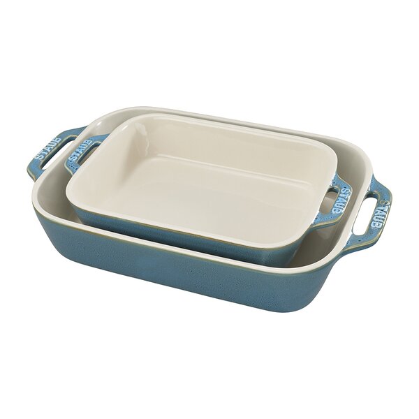 Made in USA Dishwasher American Bakeware 1.75 qts Heat Resistant to 400 °F Round Covered Casserole Non Stick Ceramic Stoneware Safe for Oven Microwave No Metals or other Harmful Materials