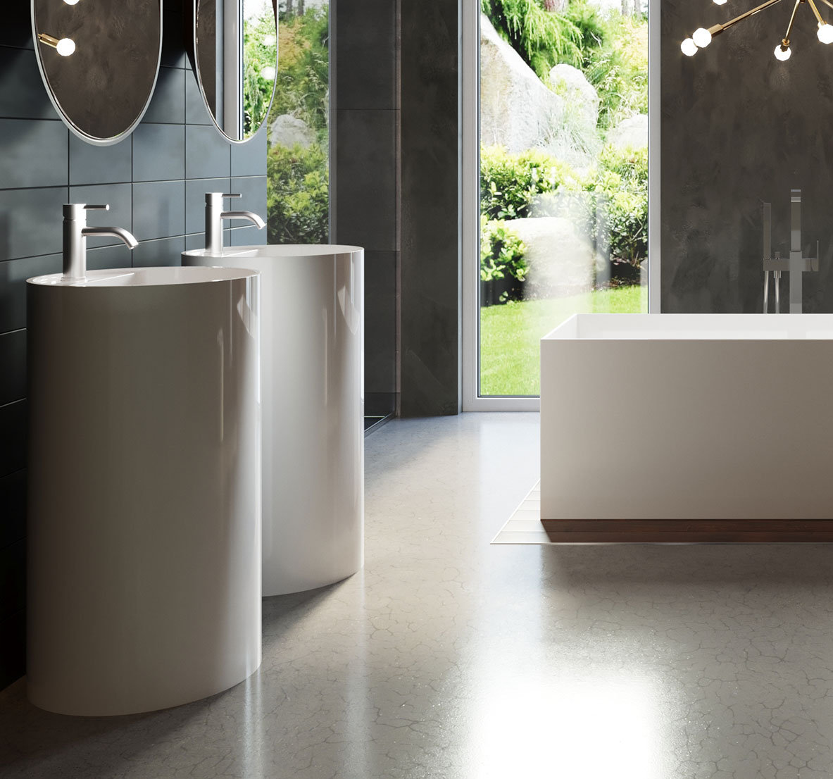 Badeloft 32.6'' Tall Stone Resin Circular Pedestal Bathroom Sink Wayfair