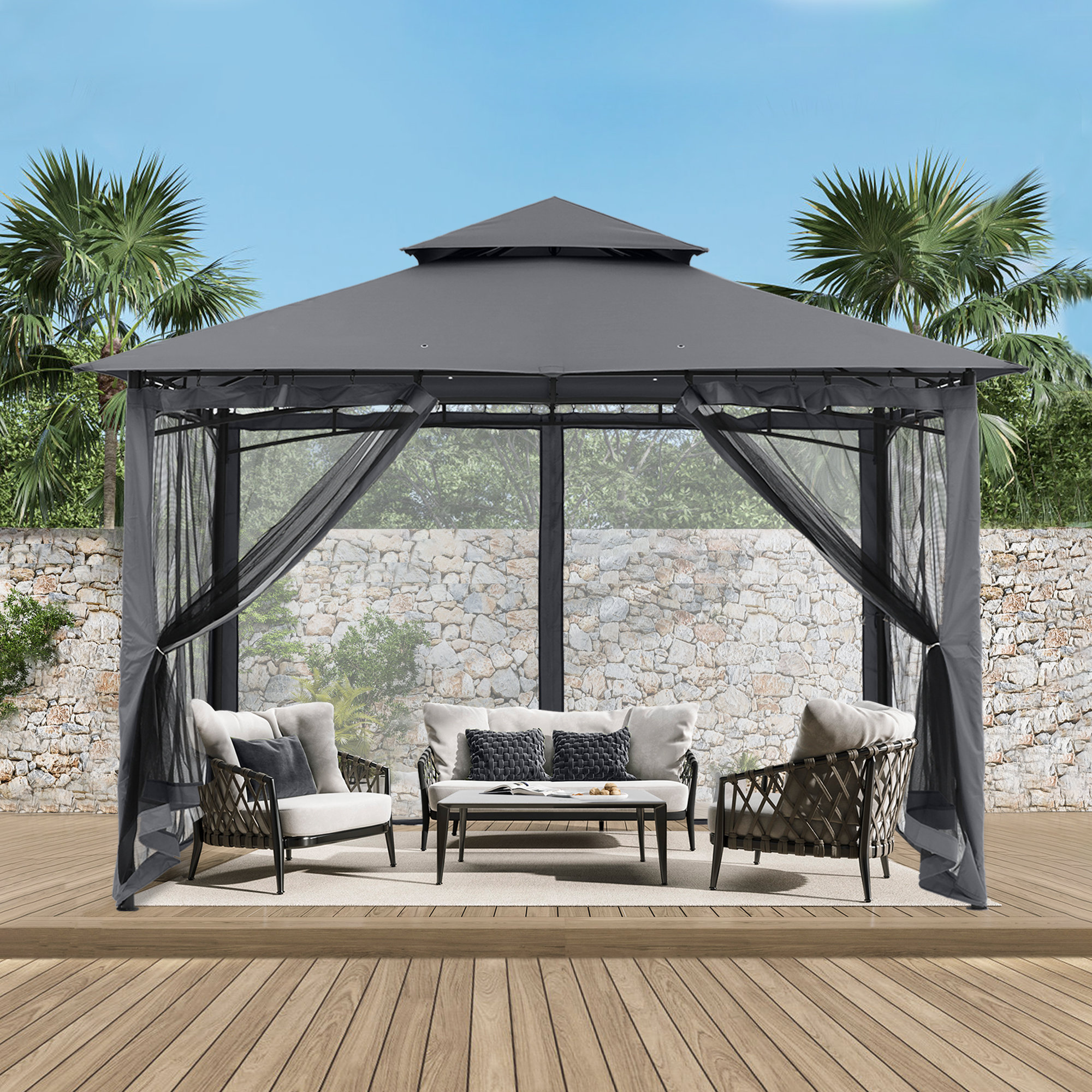 ABCCANOPY 11 Ft. W x 11 Ft. D Steel Patio Gazebo & Reviews Wayfair