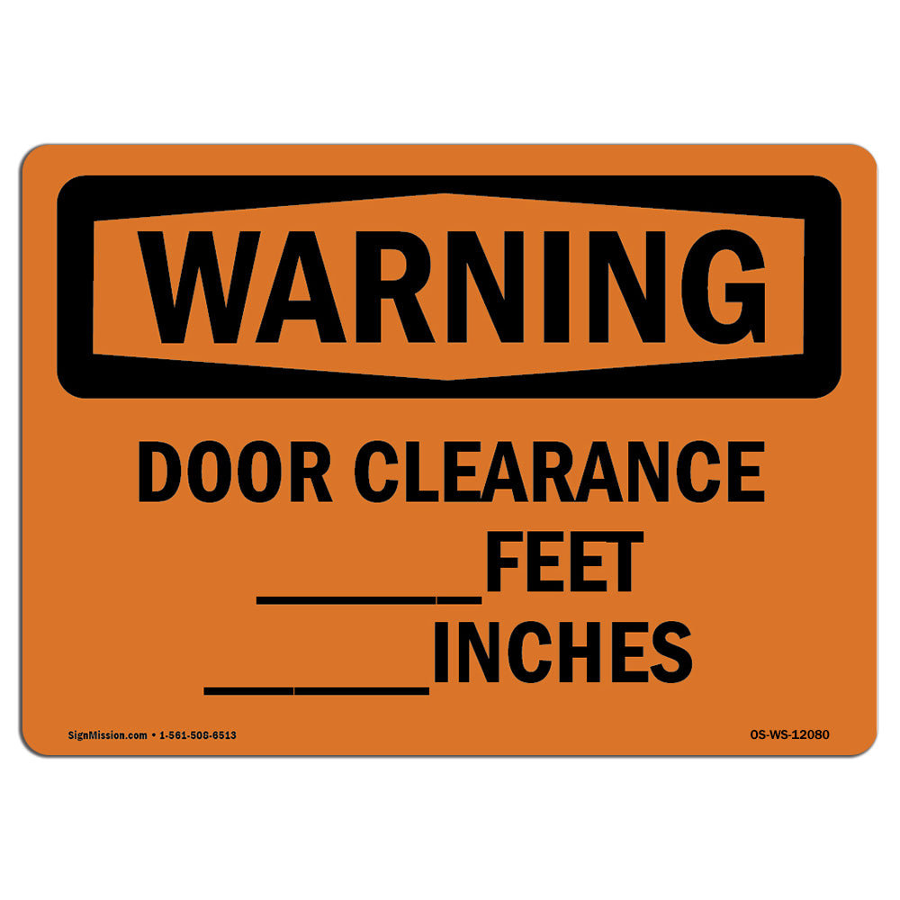 SignMission Osha Warning Sign Door Clearance Wayfair
